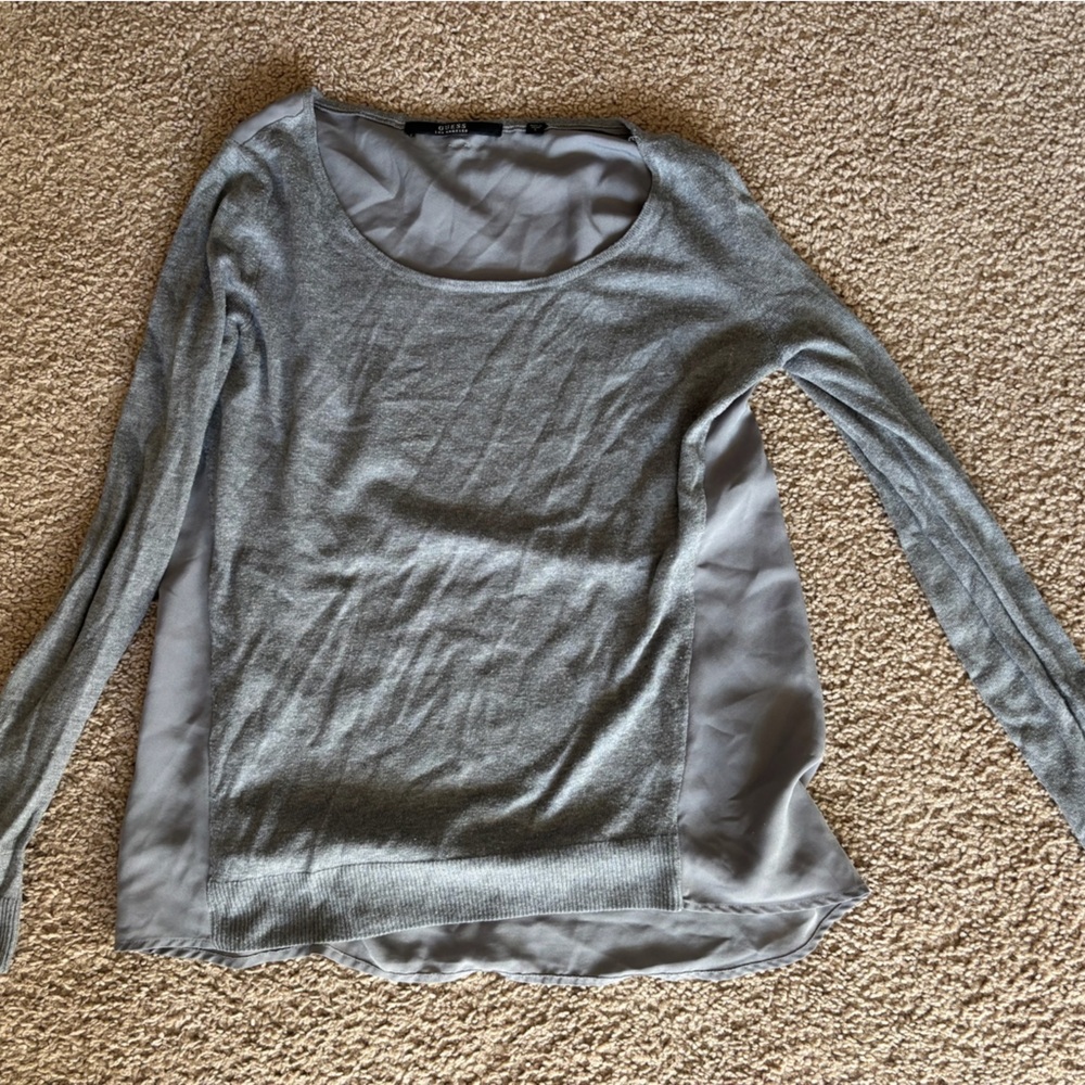 Guess Light Gray Long Sleeve Top